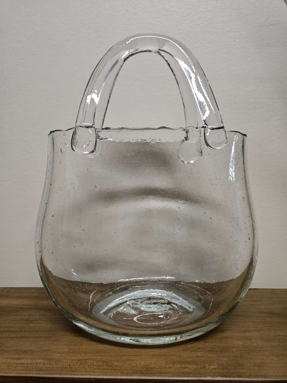 Bubble Glass Handbag Purse Vase - Transparent - Picture 9 of 10